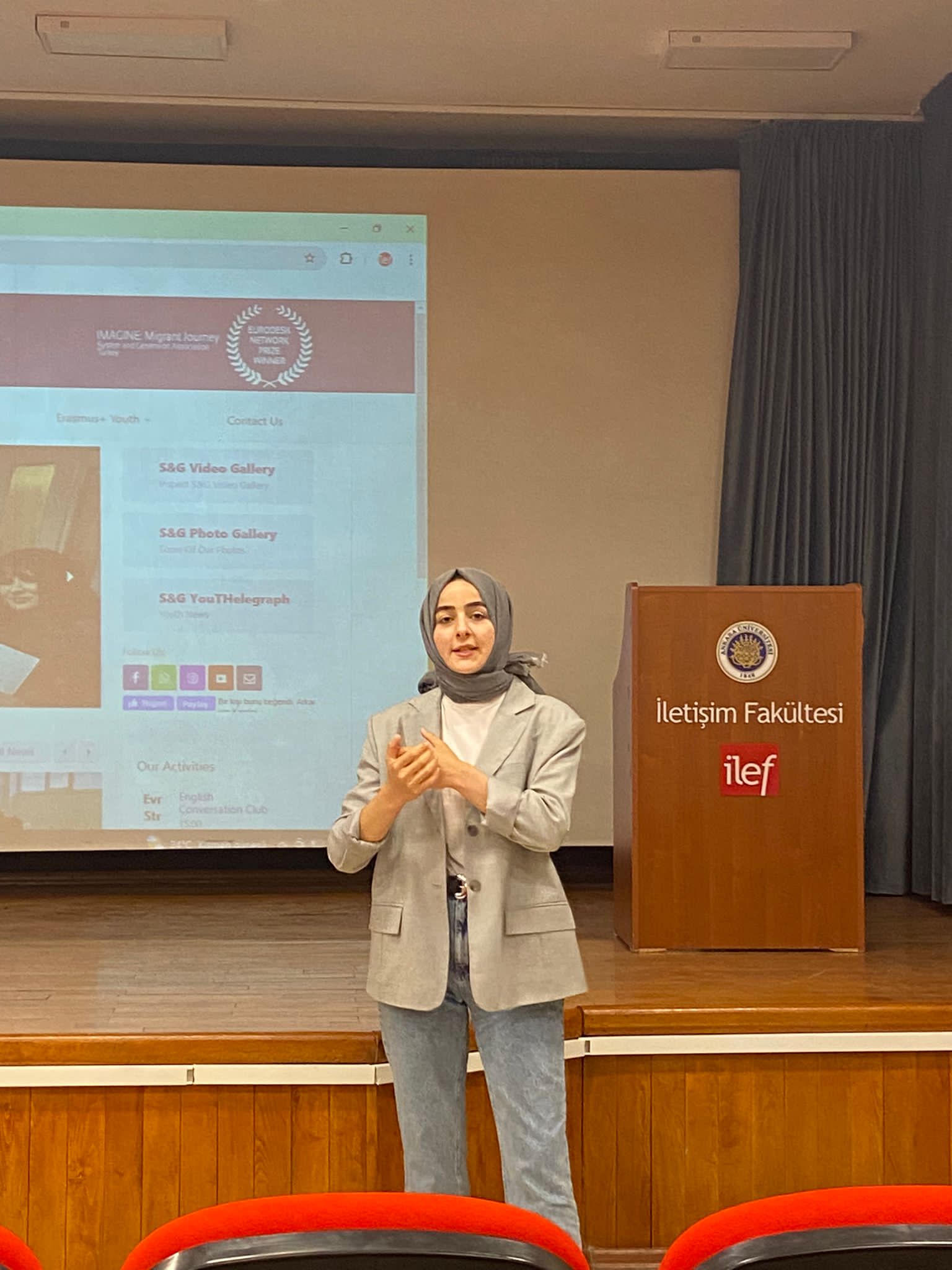 Our volunteer Merve Özcan made a presentation about her SG experiences at Ankara University